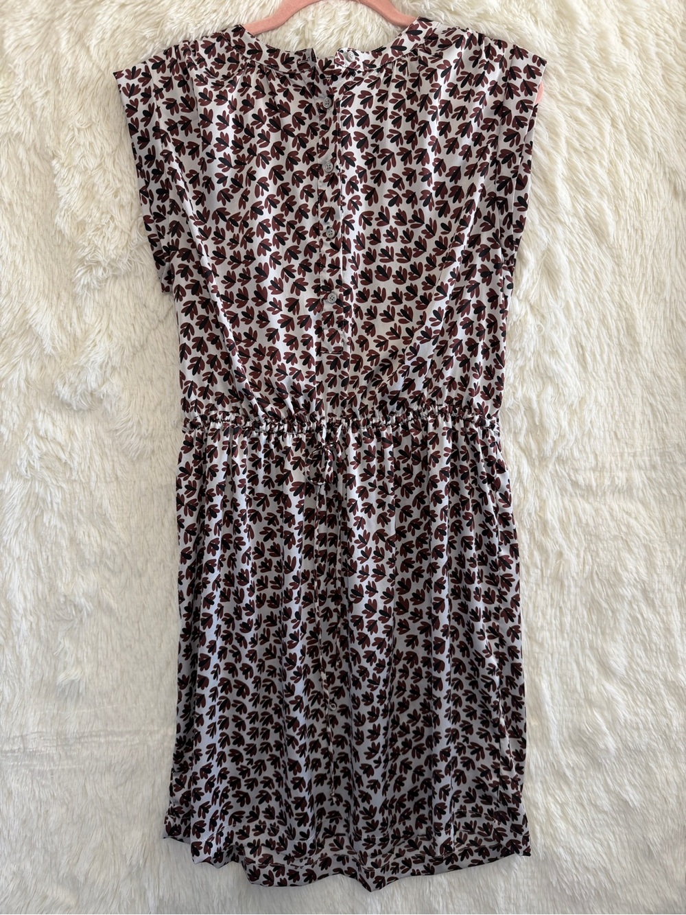 Loft Womens Preppy Leaf Print Sleeveless Mini Dress Size M Modern Classic Office